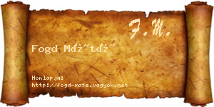 Fogd Máté névjegykártya