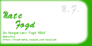 mate fogd business card